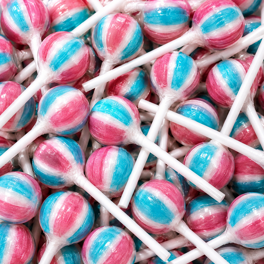 Pink Blue White Mini Lollipops (Individually Wrapped)