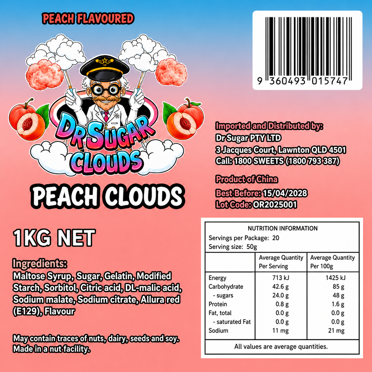Peach Clouds Gummies