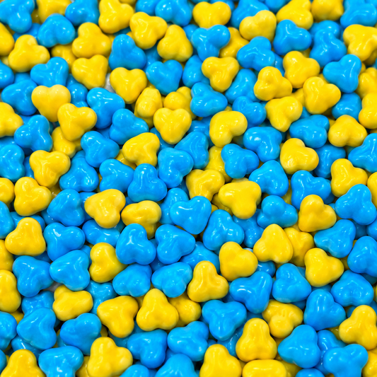 Blue & Yellow Chocolate Hearts
