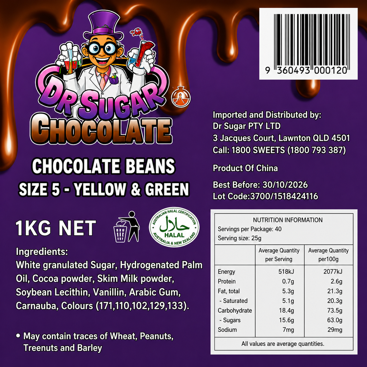 Green & Yellow Chocolate Hearts