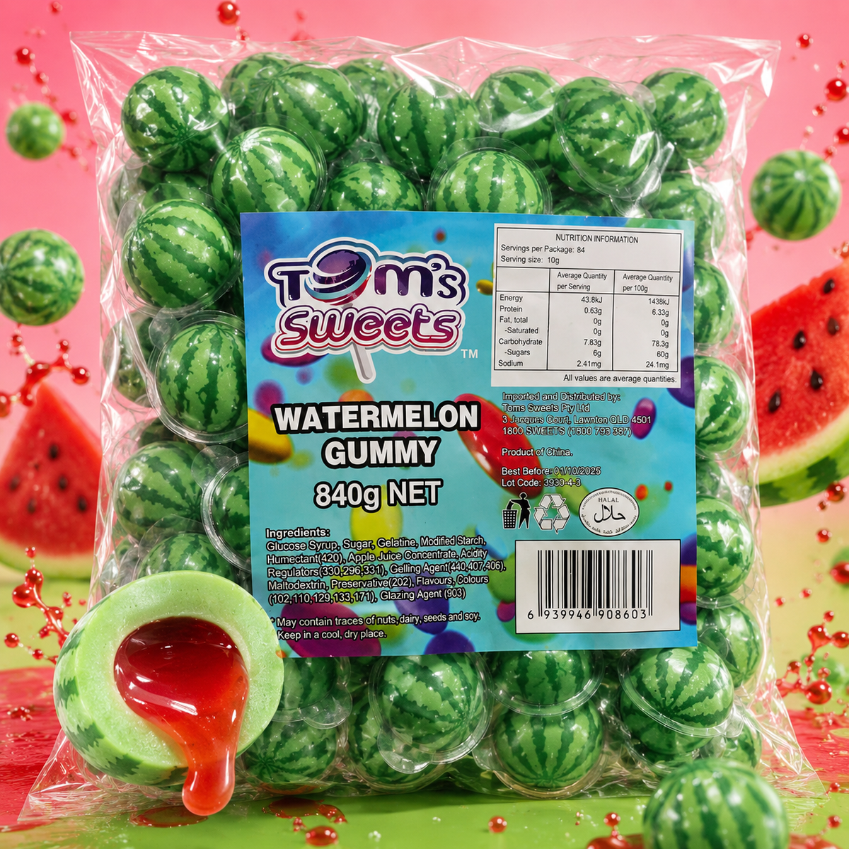 Watermelons Gummy Balls (Individually Wrapped)