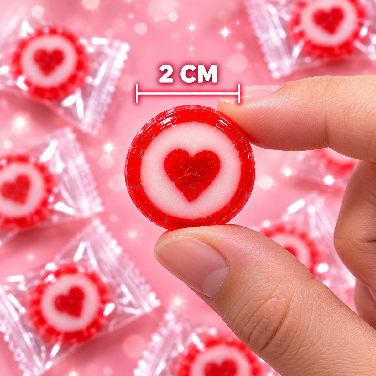 Red Heart Rock Candy (Individually Wrapped)