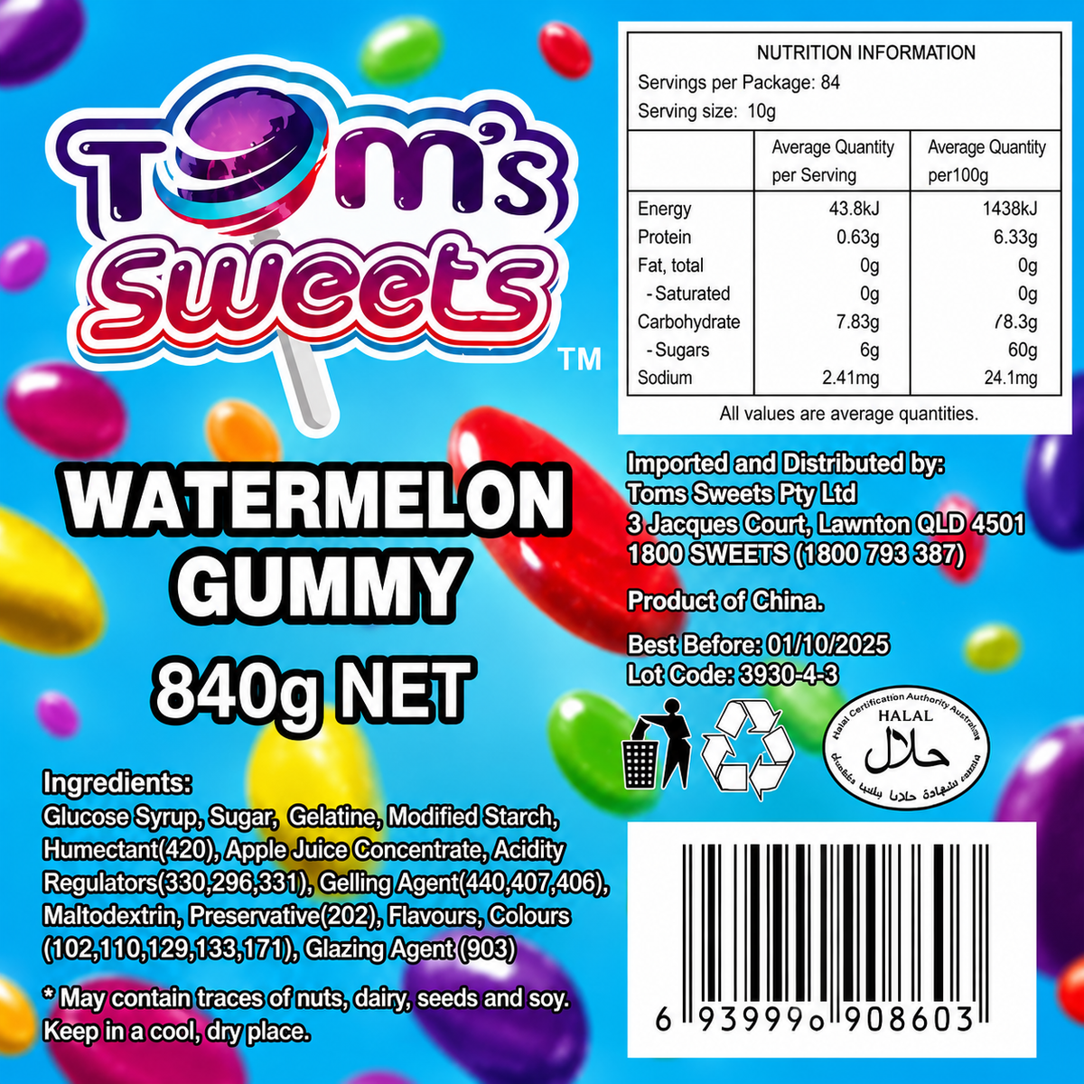Watermelons Gummy Balls (Individually Wrapped)