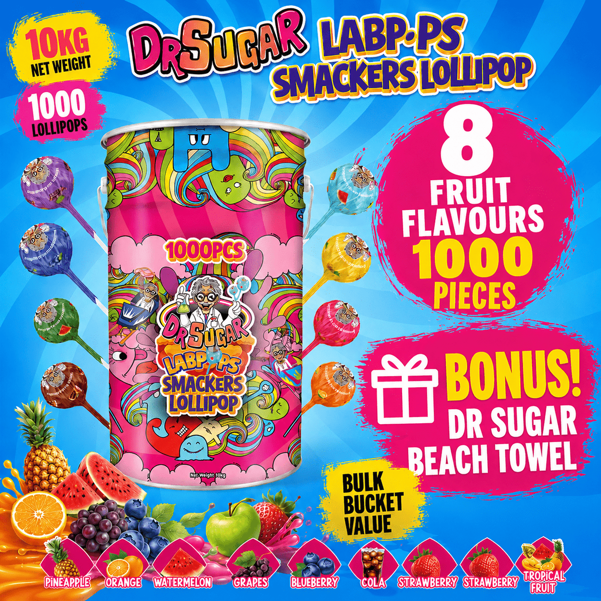 Labpop Lollipops - 8 Flavours (Individually Wrapped)