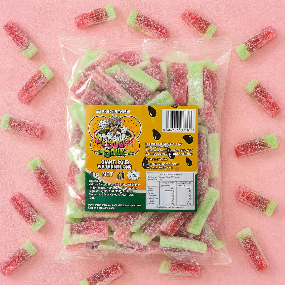 Giant Sour Watermelons Gummies