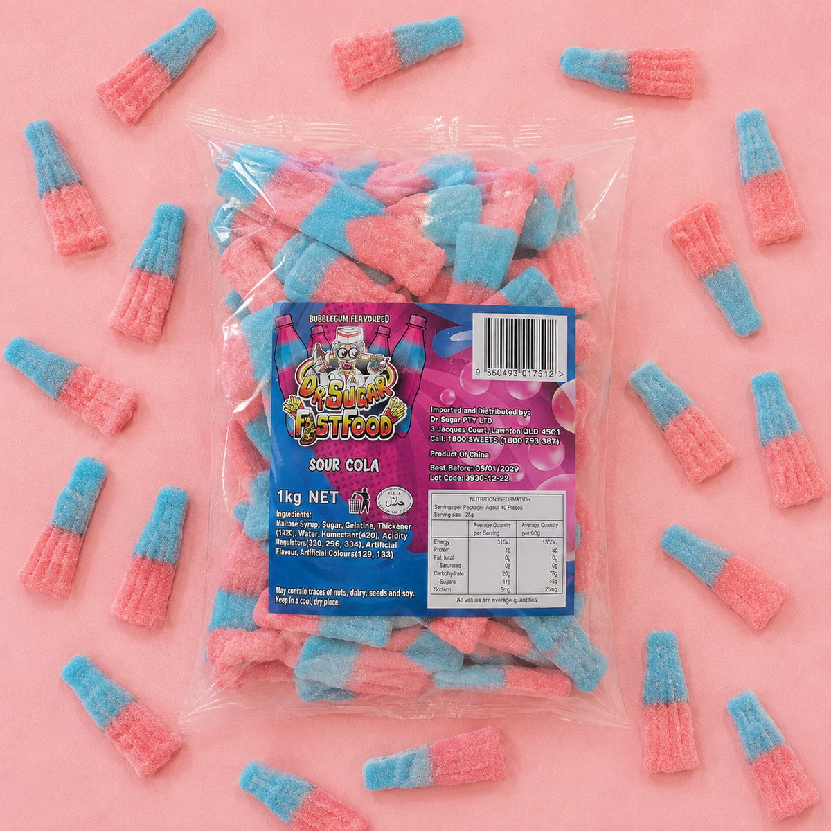 Sour Cola Giant Bubble Gum Soda Gummies