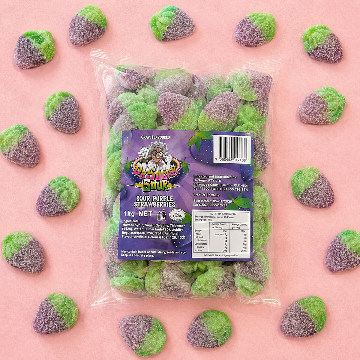Sour Purple Strawberries Gummies