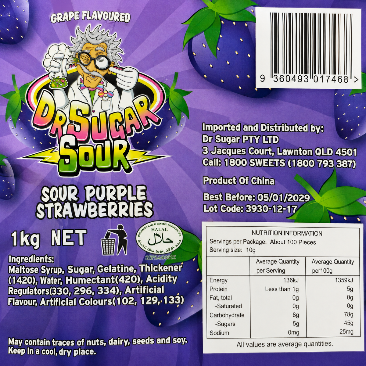 Sour Purple Strawberries Gummies