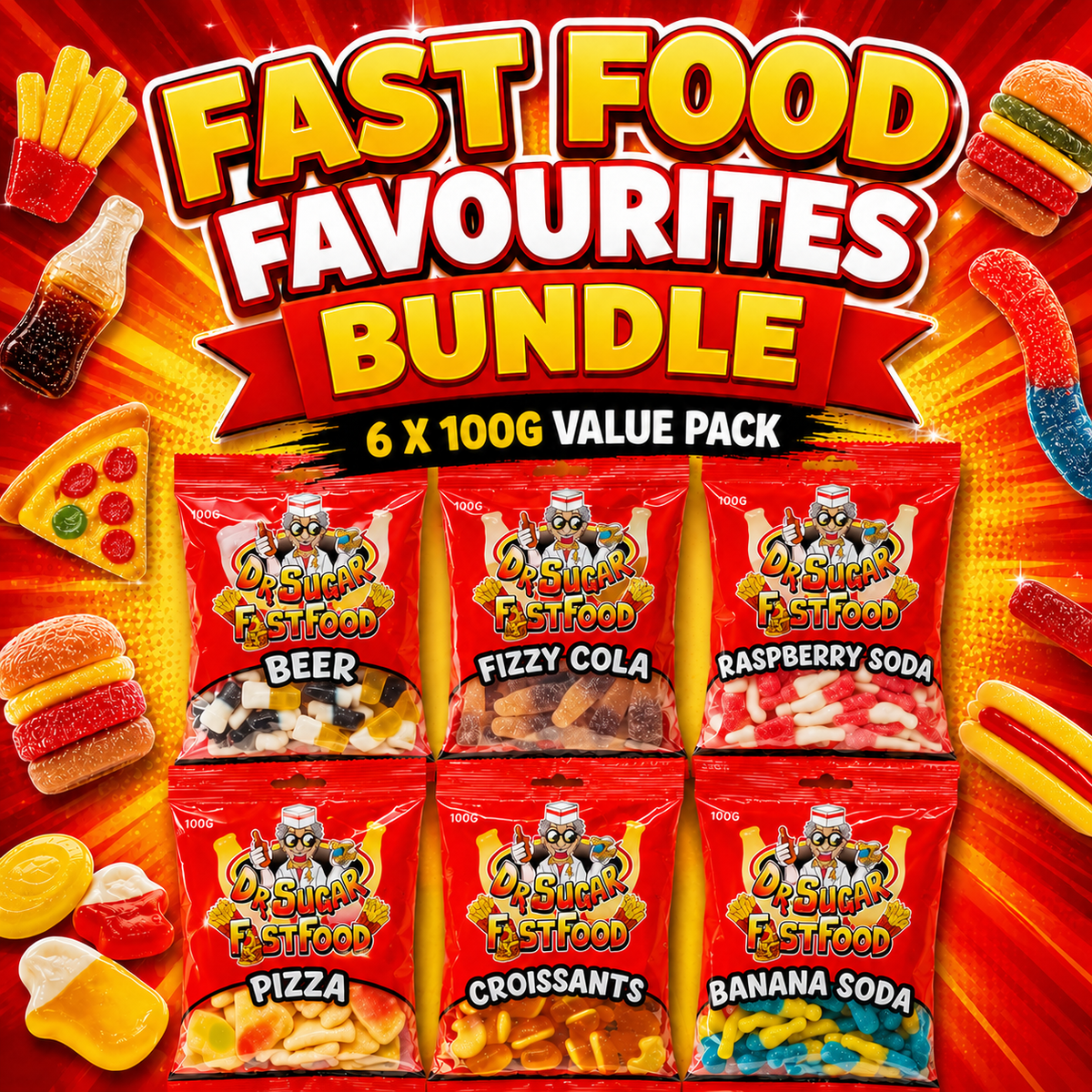 Fast Foods Favourites Bundle - 6 x 100g Bags
