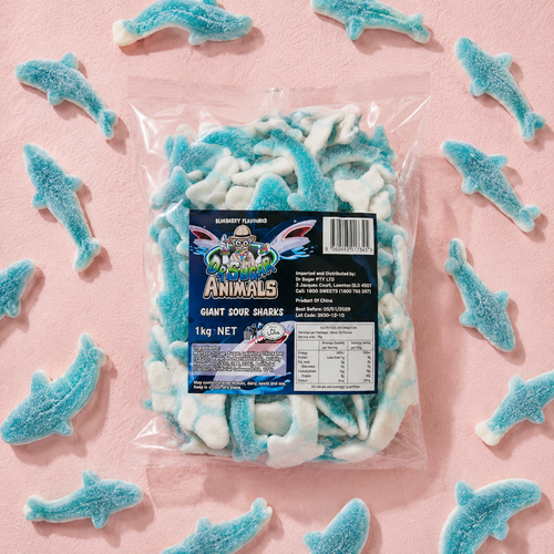 Giant Sour Sharks Gummies