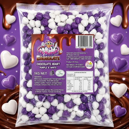 Purple & White Chocolate Hearts