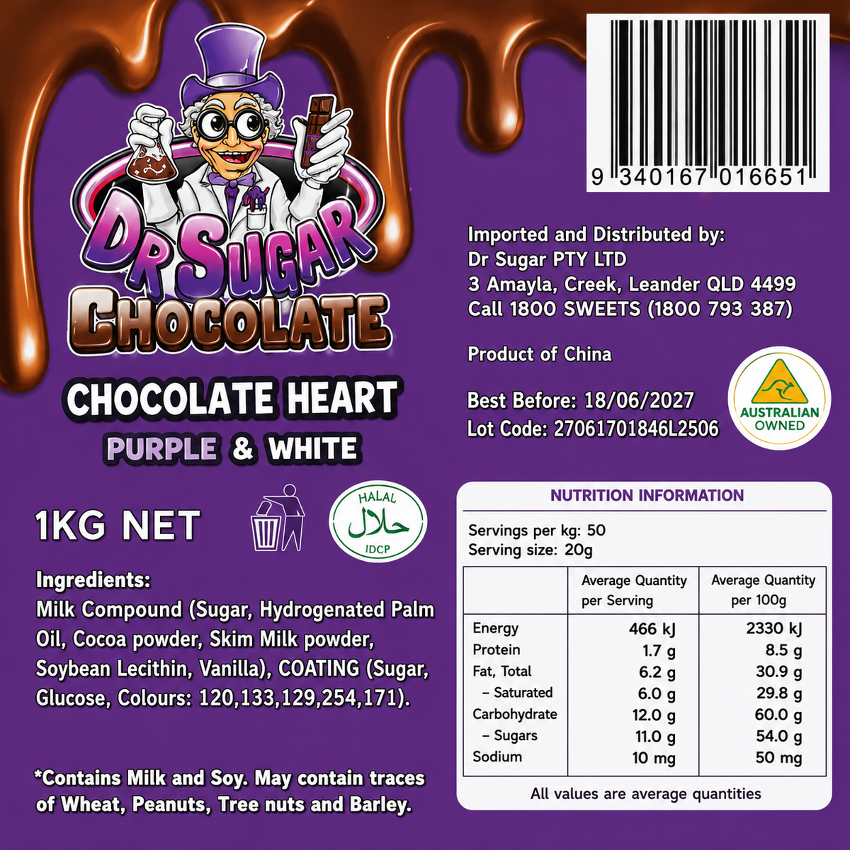 Purple & White Chocolate Hearts