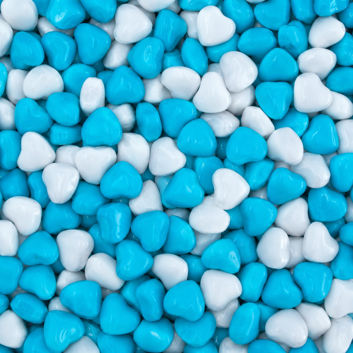 Blue & White Chocolate Hearts