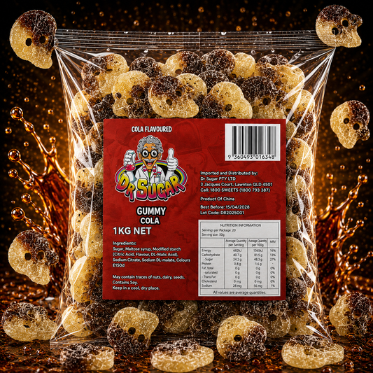 Swedish-Style Cola Skulls Gummies