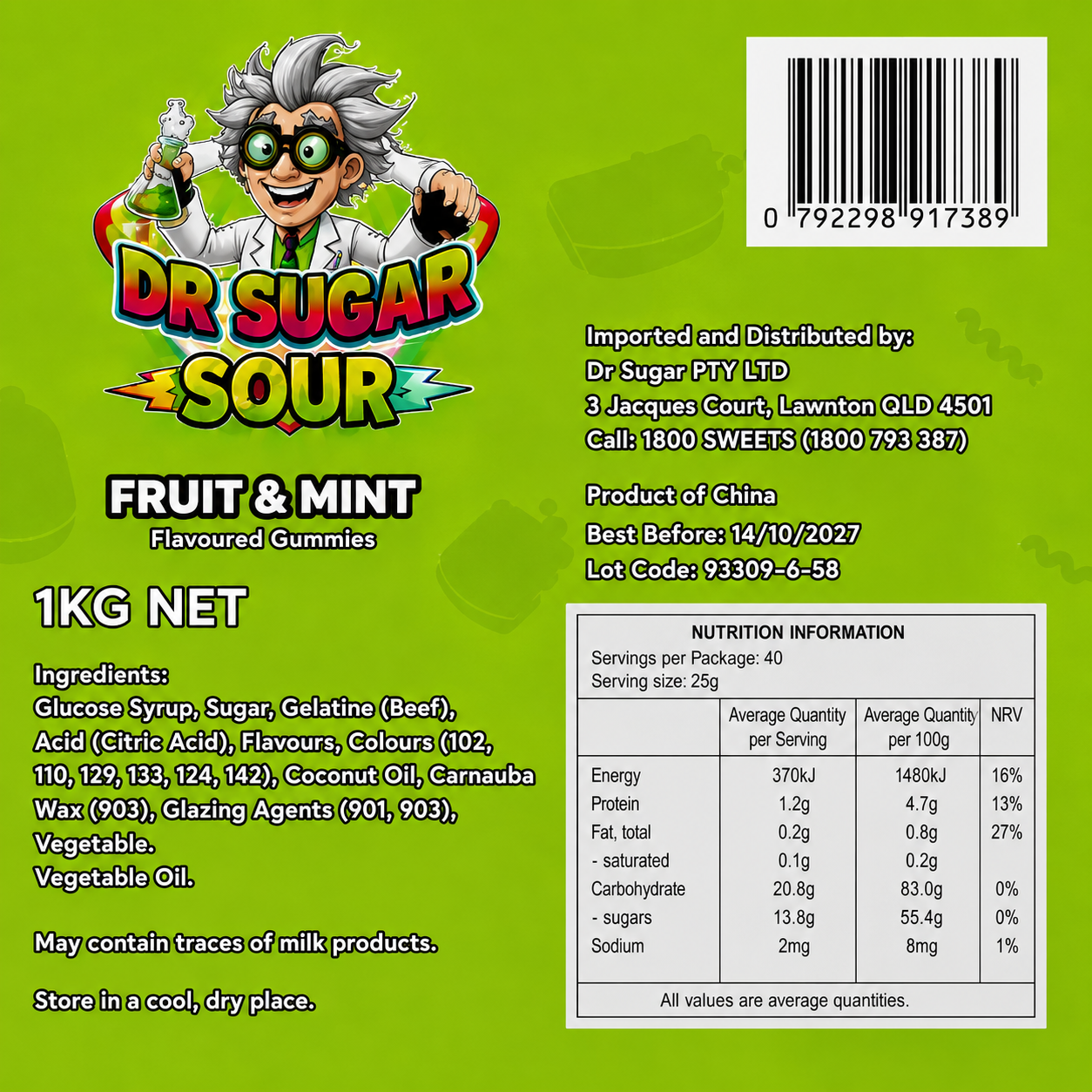 Fruit and Mint Gummies