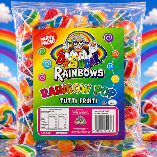 Rainbow Pop Lollipops 1.6kg (Individually Wrapped)