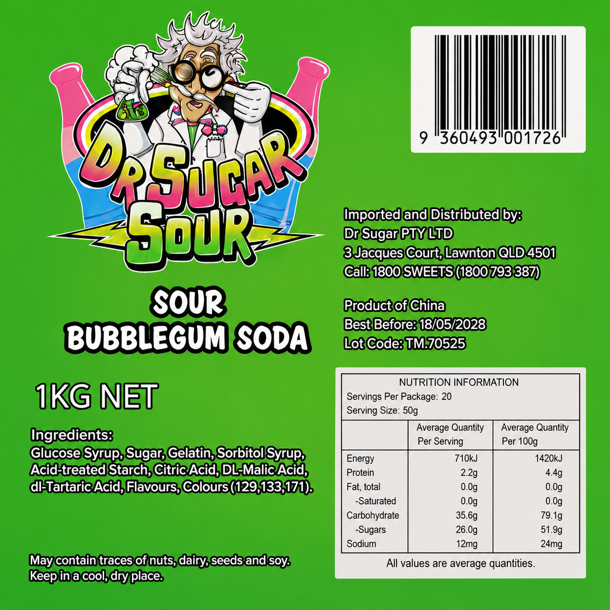 Sour Bubblegum Soda Gummies