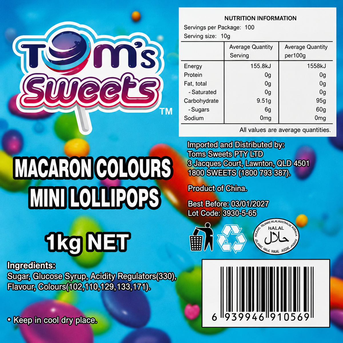 Macaron Mini Lollipops (Individually Wrapped)