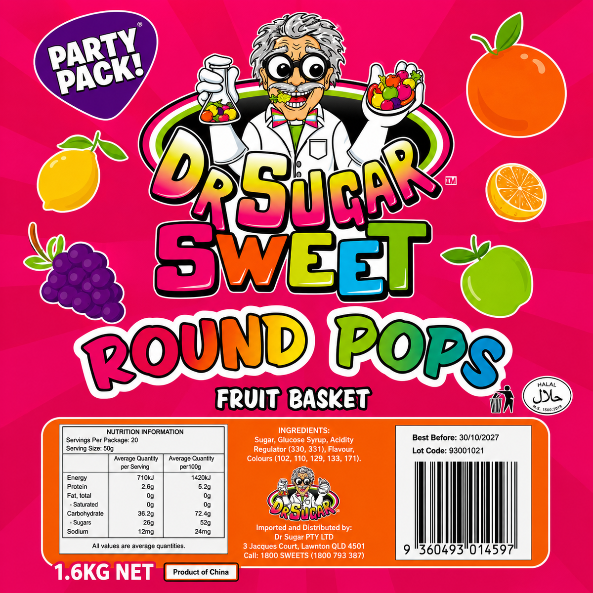 Round Pop Lollipops 1.6kg (Individually Wrapped)