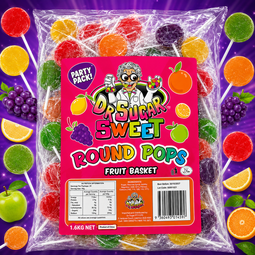Round Pop Lollipops 1.6kg (Individually Wrapped)