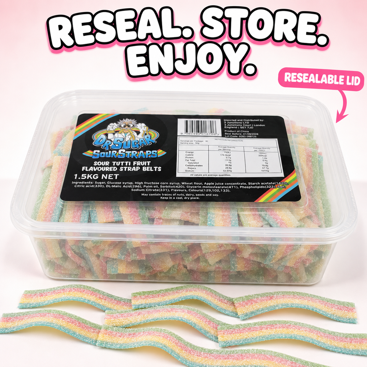 Sour Straps – Tutti Frutti Sour Belts 1.5KG