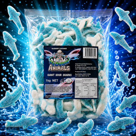 Giant Sour Sharks Gummies