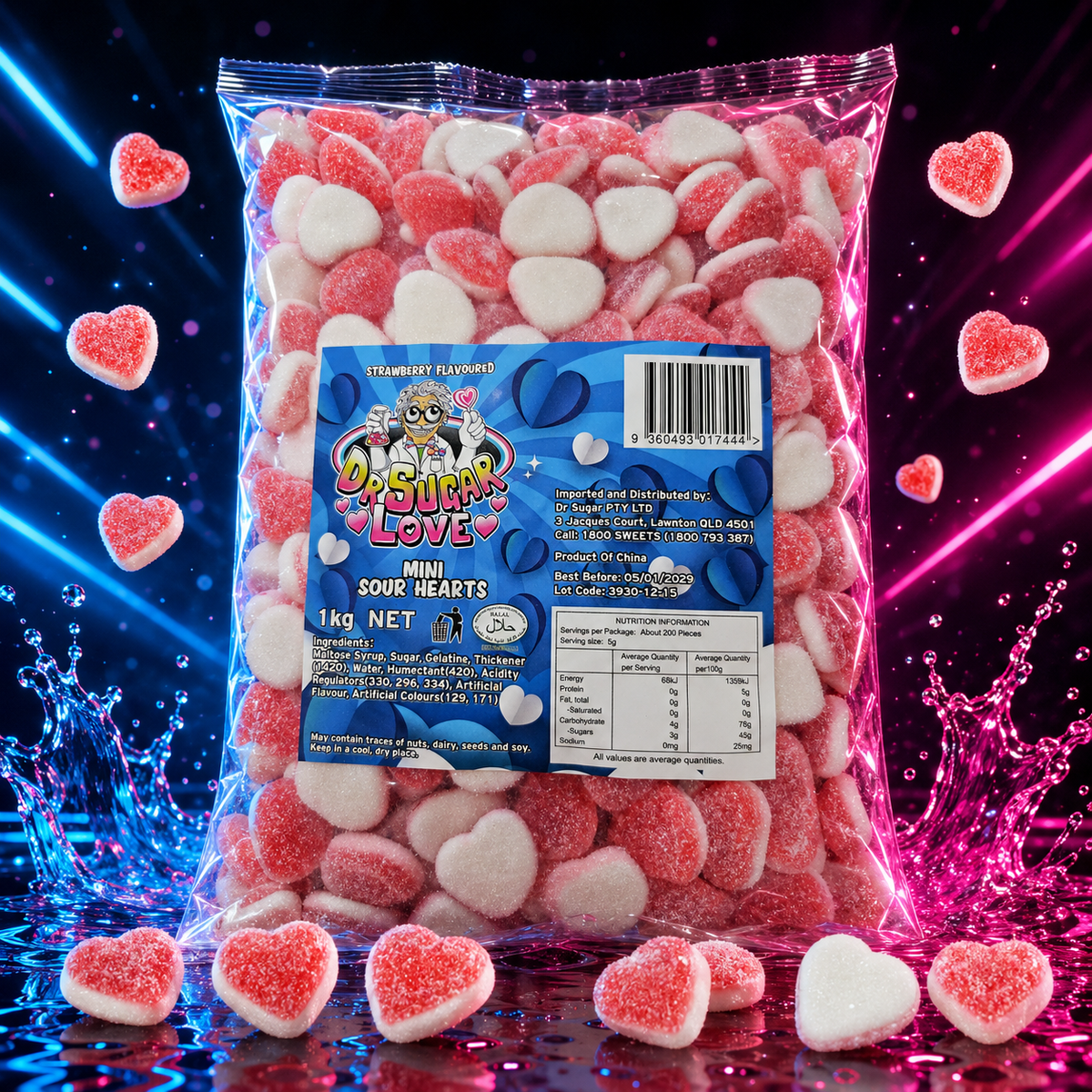 Mini Sour Hearts Gummies