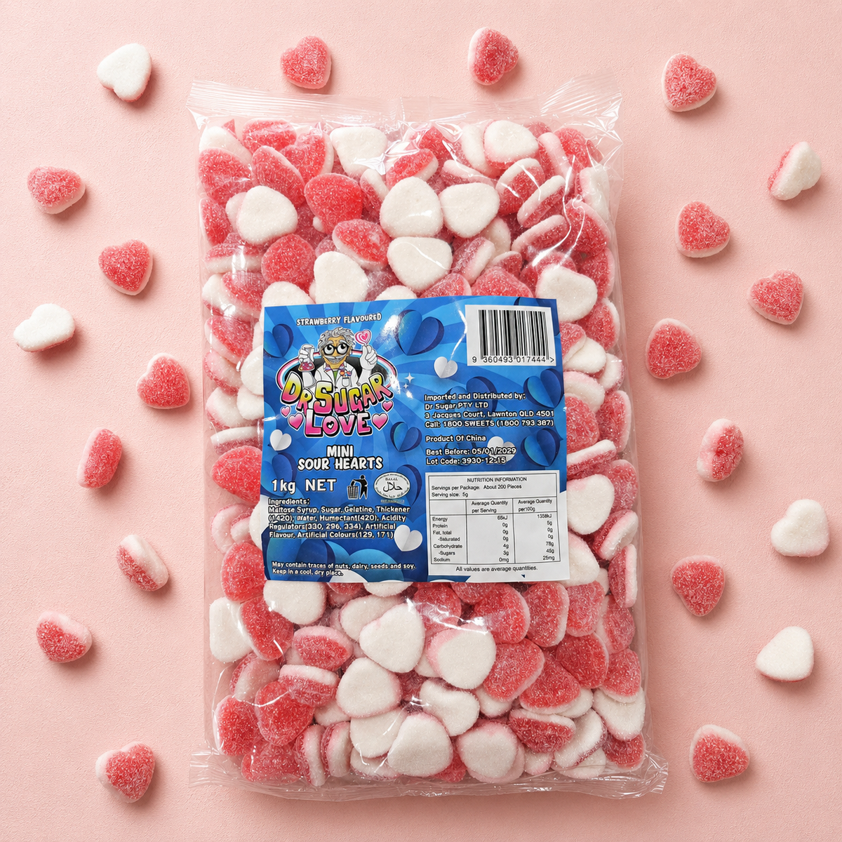 Mini Sour Hearts Gummies