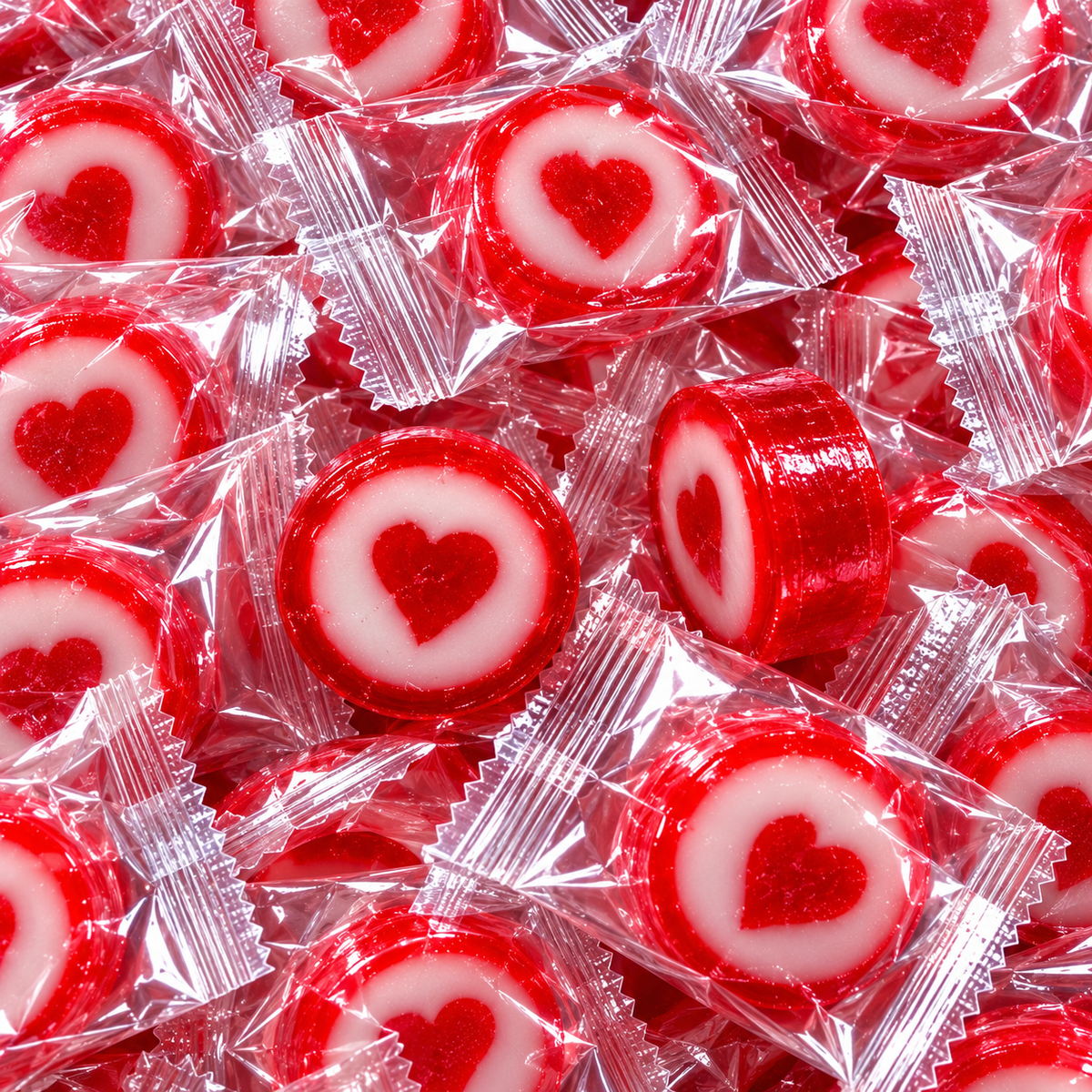 Red Heart Rock Candy (Individually Wrapped)