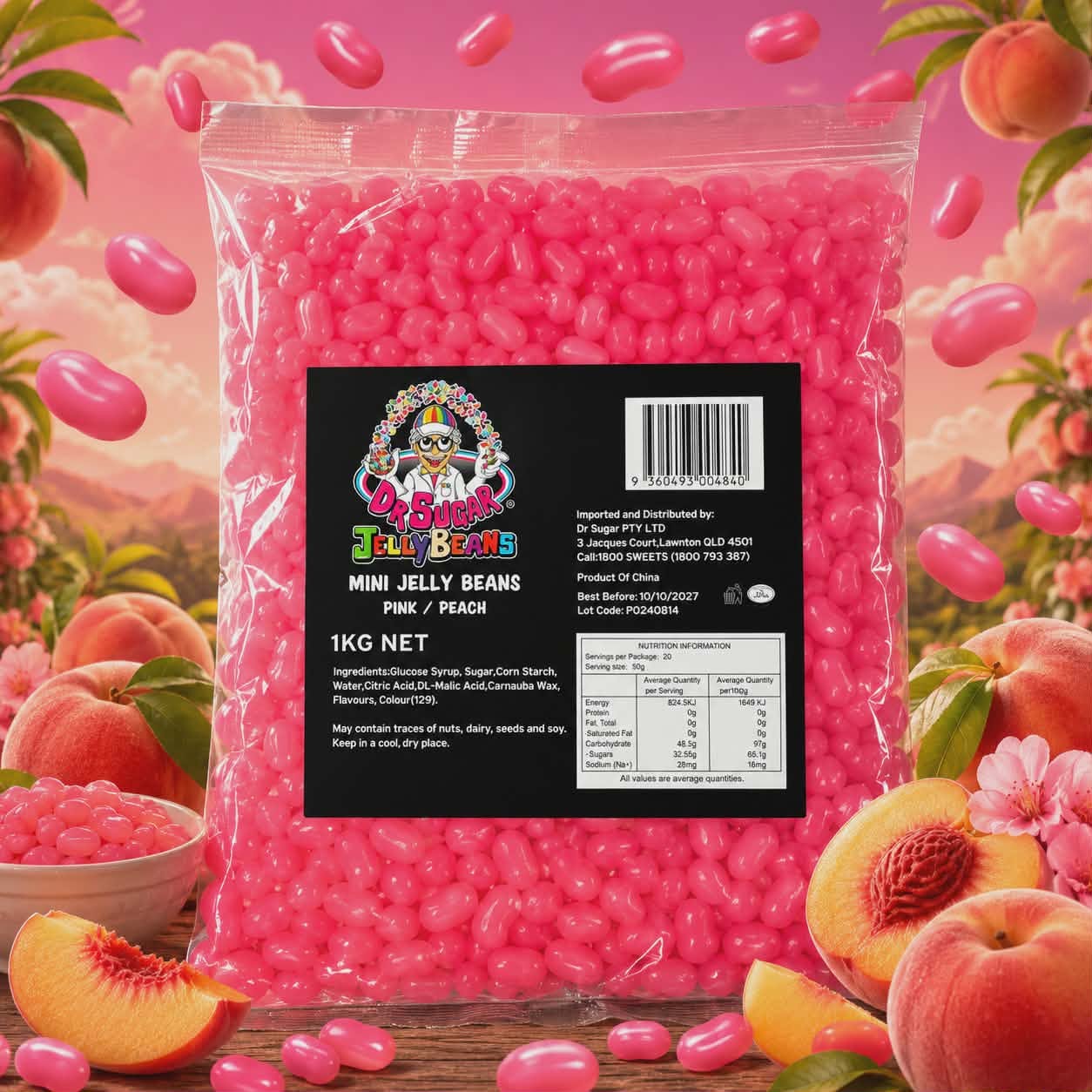 DR SUGAR Mini Peach Jelly Beans