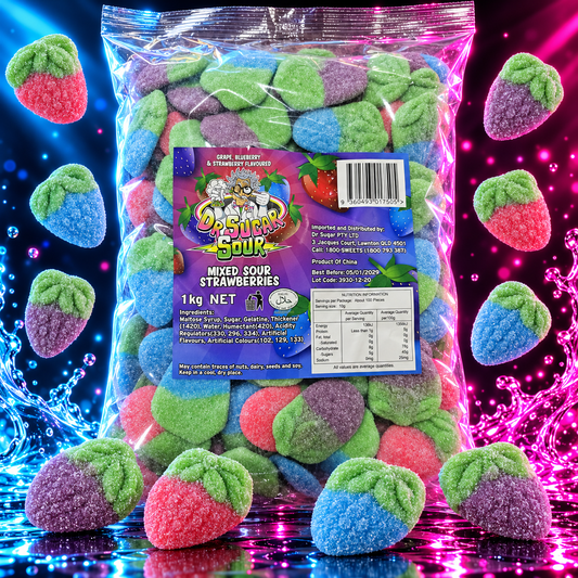 Mixed Sour Strawberries Gummies