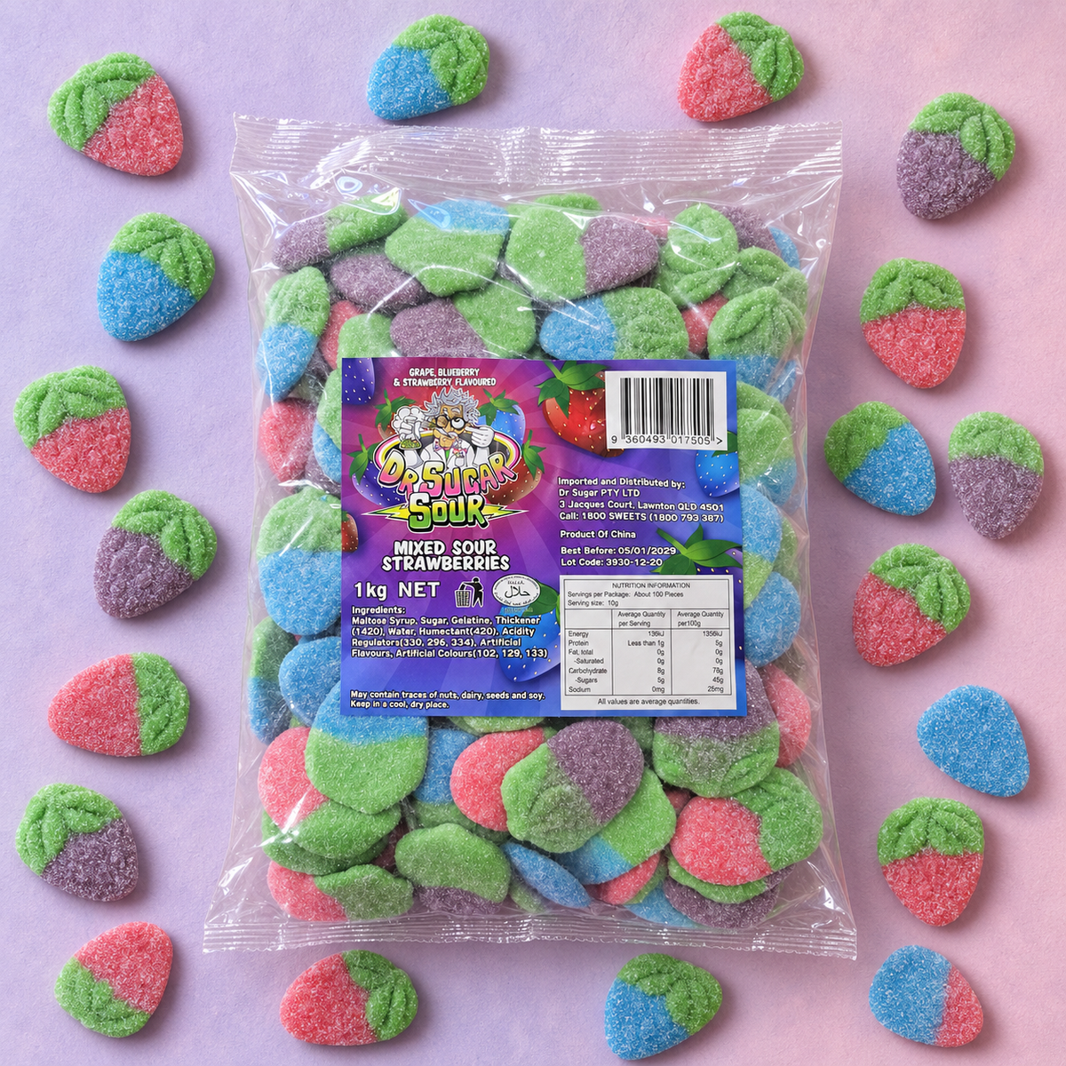 Mixed Sour Strawberries Gummies