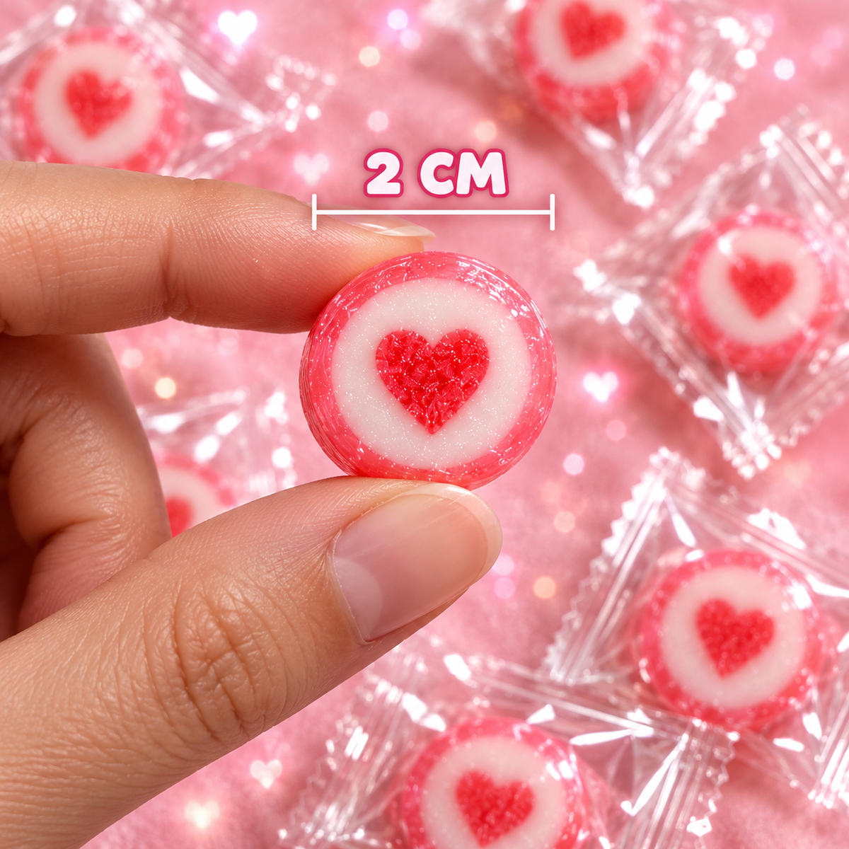 Pink Heart Rock Candy (Individually Wrapped)