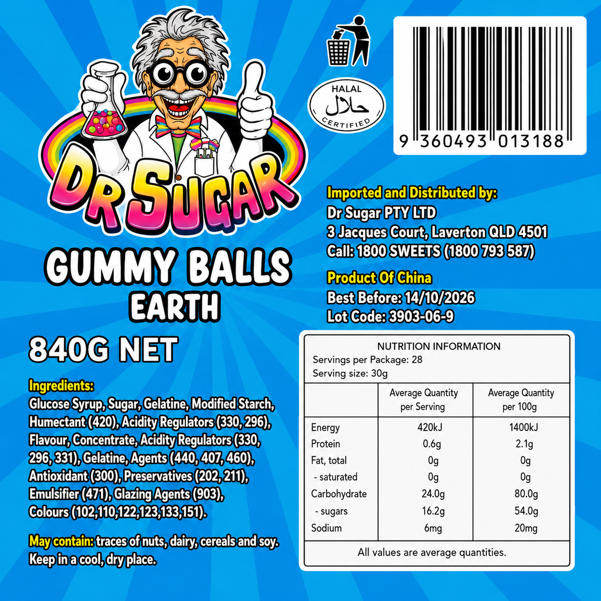 Earth Gummy Balls (Individually Wrapped)