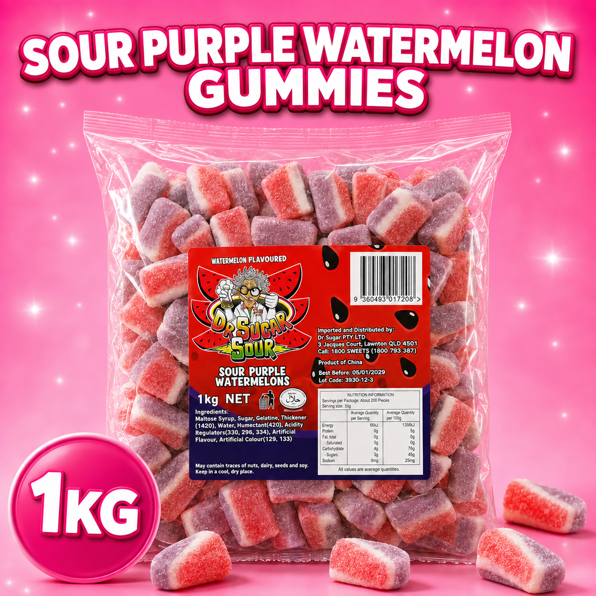Sour Purple Watermelons Gummies