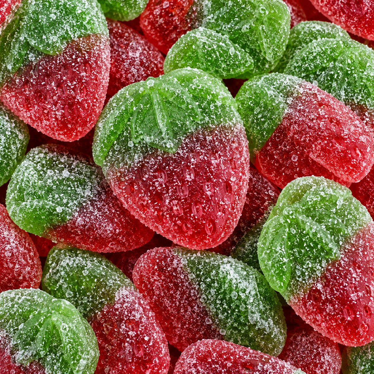 Sour Clear Red Strawberries Gummies