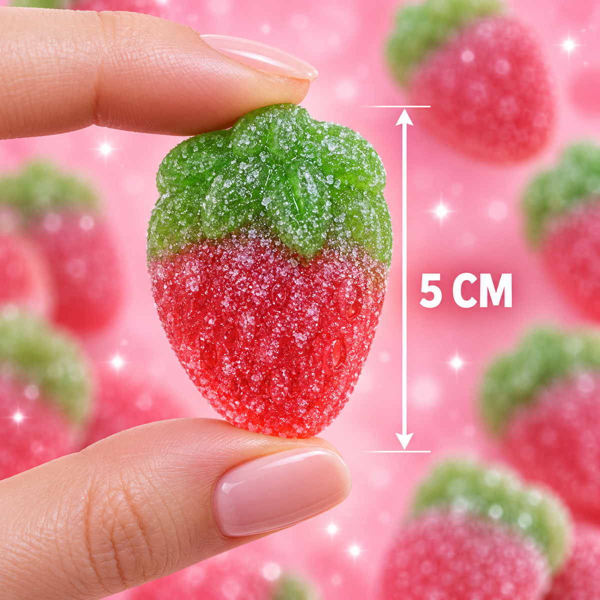 Sour Clear Red Strawberries Gummies