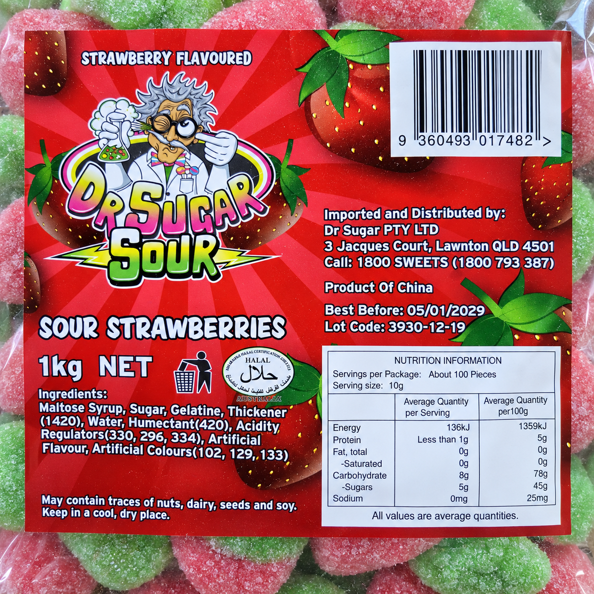 Sour Red Strawberries Gummies