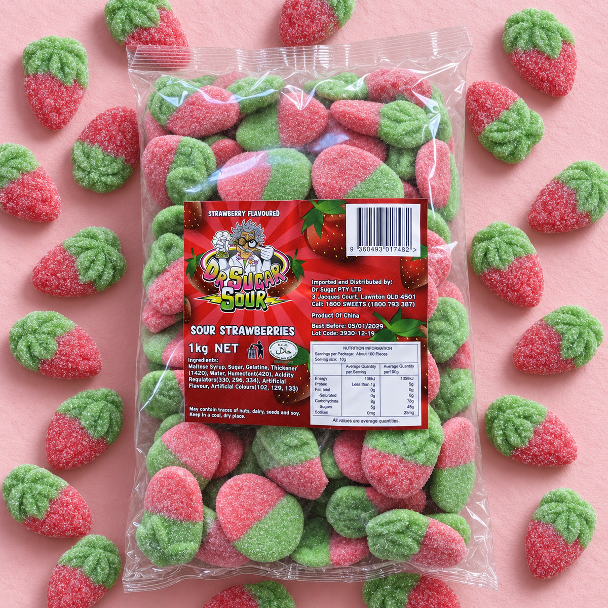 Sour Red Strawberries Gummies