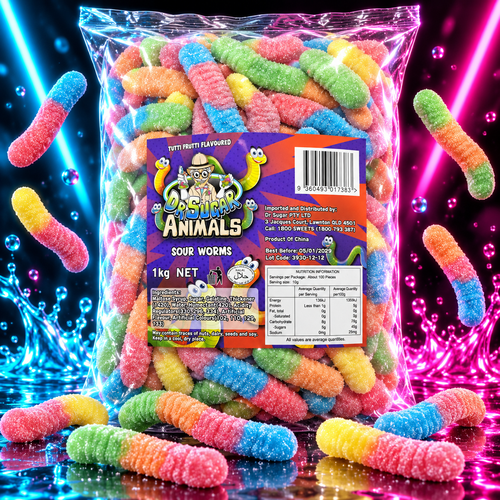Giant Sour Worms Gummies