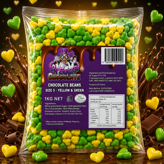 Green & Yellow Chocolate Hearts